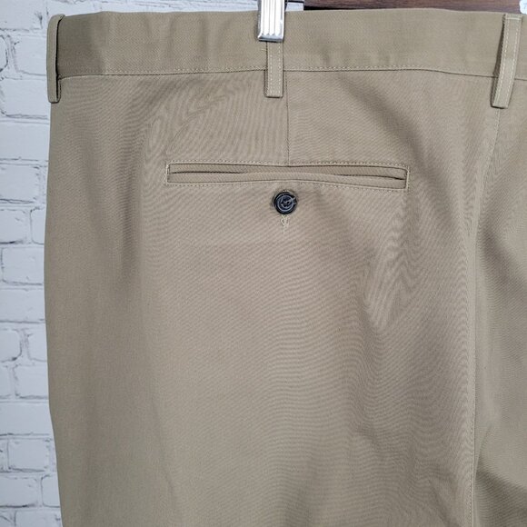 Lands' End Tan 100% Cotton Traditional Fit Straight Leg Chino Pants 48/T (48x31) - Picture 11 of 14